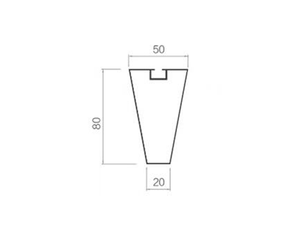 Screw slot trapezoid square pipe 20w-50h-50d